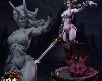 Zhaelyss Queen of Chaos Miniature | 32mm-75mm | by Black Bird Miniatures