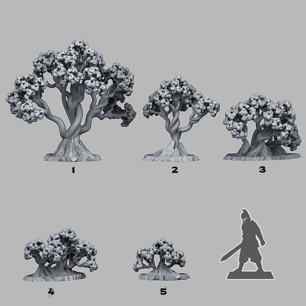 Bonsai Cherry Trees – 28mm Miniature Terrain - Etsy
