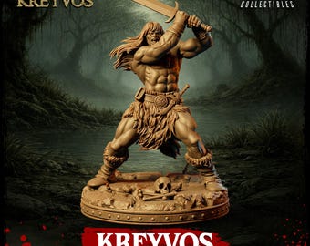 Barbarian - Kreyvos Predator | 32mm-75mm | Resin Miniature | by PRIMAL Collectibles