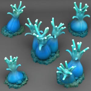 Fluorescerande korallväxter – 28 mm miniatyrterräng