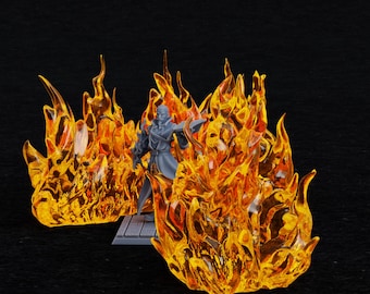 Murs transparents flammés | Effets magiques pour les figurines Grimdark | RPG, D&D et terrain de jeux de guerre