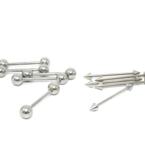 5 Perlenstäbe, mit Kugel oder Kegel , Wechselringe,Wechselstäbe,  Edelstahl; Kugelstab, Kegelstab,