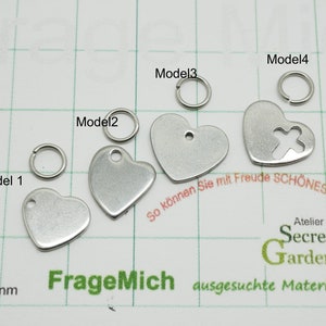 Tag, Edelstahl,golden Stamping Tag, Charms Anhänger mit Öse u. mit Gravuroption , 4 versch Tags zur Auswahl Bild 1