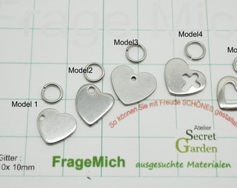 Tag, Edelstahl,golden Stamping Tag, Charms Anhänger mit Öse u. mit Gravuroption , 4 versch Tags zur Auswahl