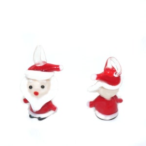 Glasperle, 2 Stück Santa Claus, Nikolaus , Perle , Glas Lampwork Anhänger, Weihnachtsmann, Weihnachten, dekoration , Glasperlen, Bild 1