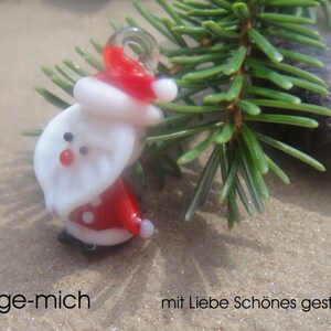 Glasperle, 2 Stück Santa Claus, Nikolaus , Perle , Glas Lampwork Anhänger, Weihnachtsmann, Weihnachten, dekoration , Glasperlen, Bild 2