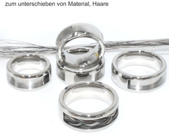 Ring Pferdehaar, Pferdehaar flechten, Pferdehaarschmuck, Pferdehaar Ring, Pferdering, Ring aus Edelstahl, Edelstahlring,  flechte Pferdehaar