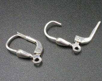 Silber Klapp Brisuren, 925,  Ohrhaken,  16x8mm, Silber für Diy Ohrschmuck, poliert, gestempelt mit 925