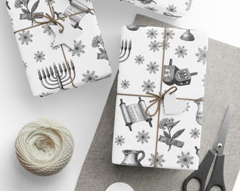 Hanukkah Geschenkpapier | Vintage Chanukka Geschenkverpackung