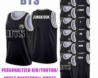 Custom BTS Basketball Jersey, Kpop Concert Shirt, Personalized Team Name & Number, Customize Unisex Jerseys, Army gift for Fans of All Ages