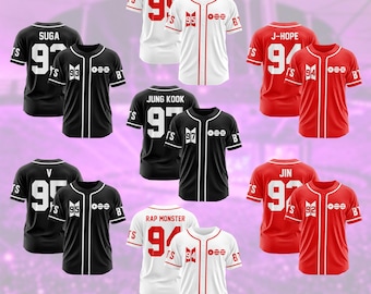 Custom BTS Baseball Jersey for Women Teen Girl  Men, Personalized 2026 Kpop Baseball Jersey Gift for Fans Concert Outfit, Korean Streetwear