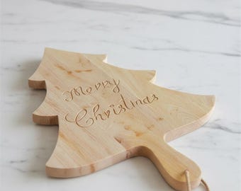 Handmade Pine Christmas Tree Cutting Board: Holiday Cheese Platter
