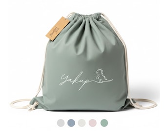 Personalized Dino Gym Bag with Name – Daycare Bag, Sports Bag, Gift for Child