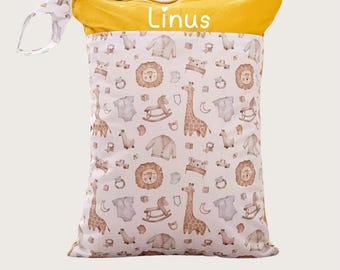 Personalized wet bag Wetbag Kita waterproof for changing clothes ideal as a gift for birth Birthday Water-repellent with name