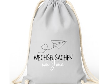 Kita Beutel personalisiert für Wechselwäsche| Wechselsachen Beutel | Wäschebeutel Kinder | Geschenk zum Kita Start und Geburtstag