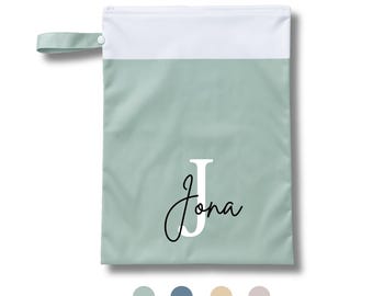 Personalized wet bag with name | Waterproof bag for children & adults | Toiletry bag, sports, travel, daycare, swimming