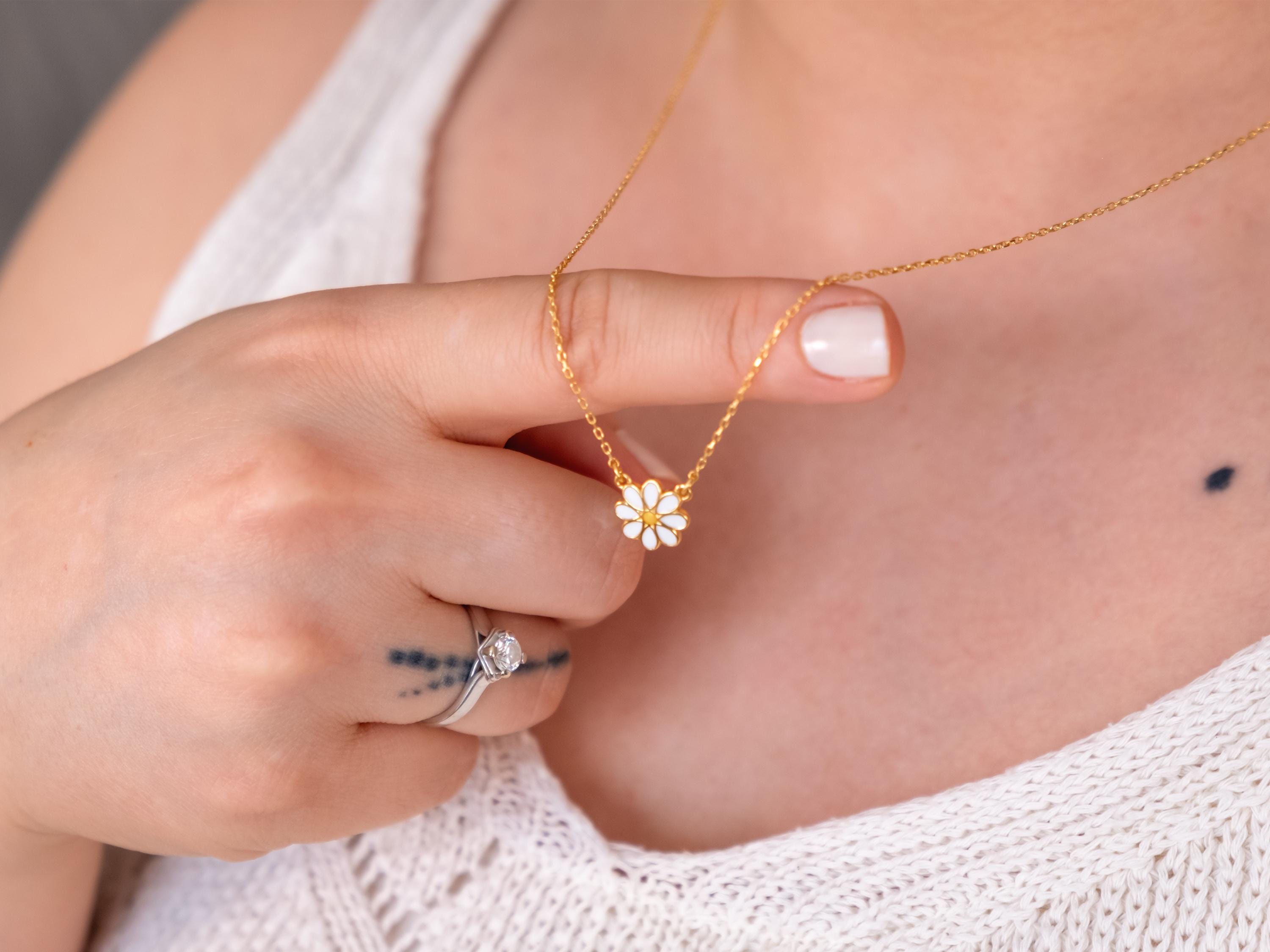 Collana Urna Ciondolo Girasole E Margherita In Argento 925 - Gioiello Ricordo Per Cremazione