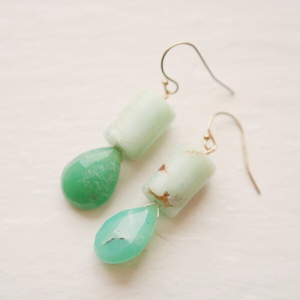 Two-tone Chrysoprase Earrings