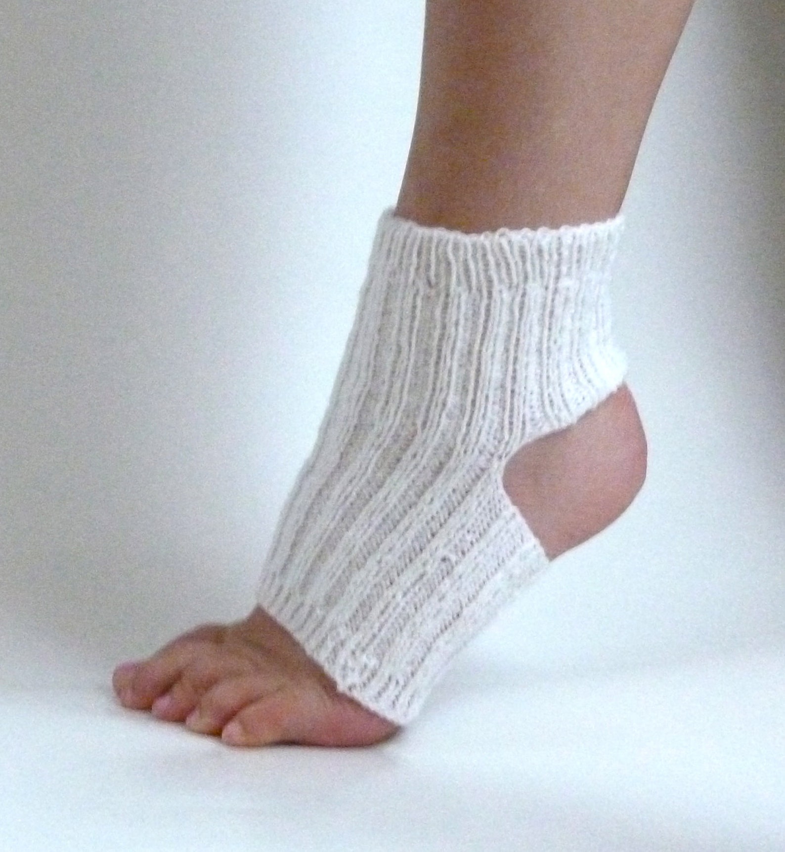 White Stretch Yoga Socks Etsy