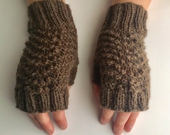 Brown Wool Gloves Women's Lace Gloves