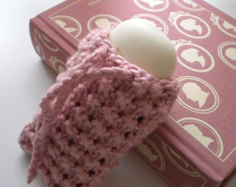 Pink Organic Cotton Soap Sack - CLEARANCE