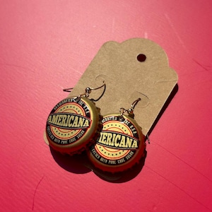 Americana Bottle Cap Earrings