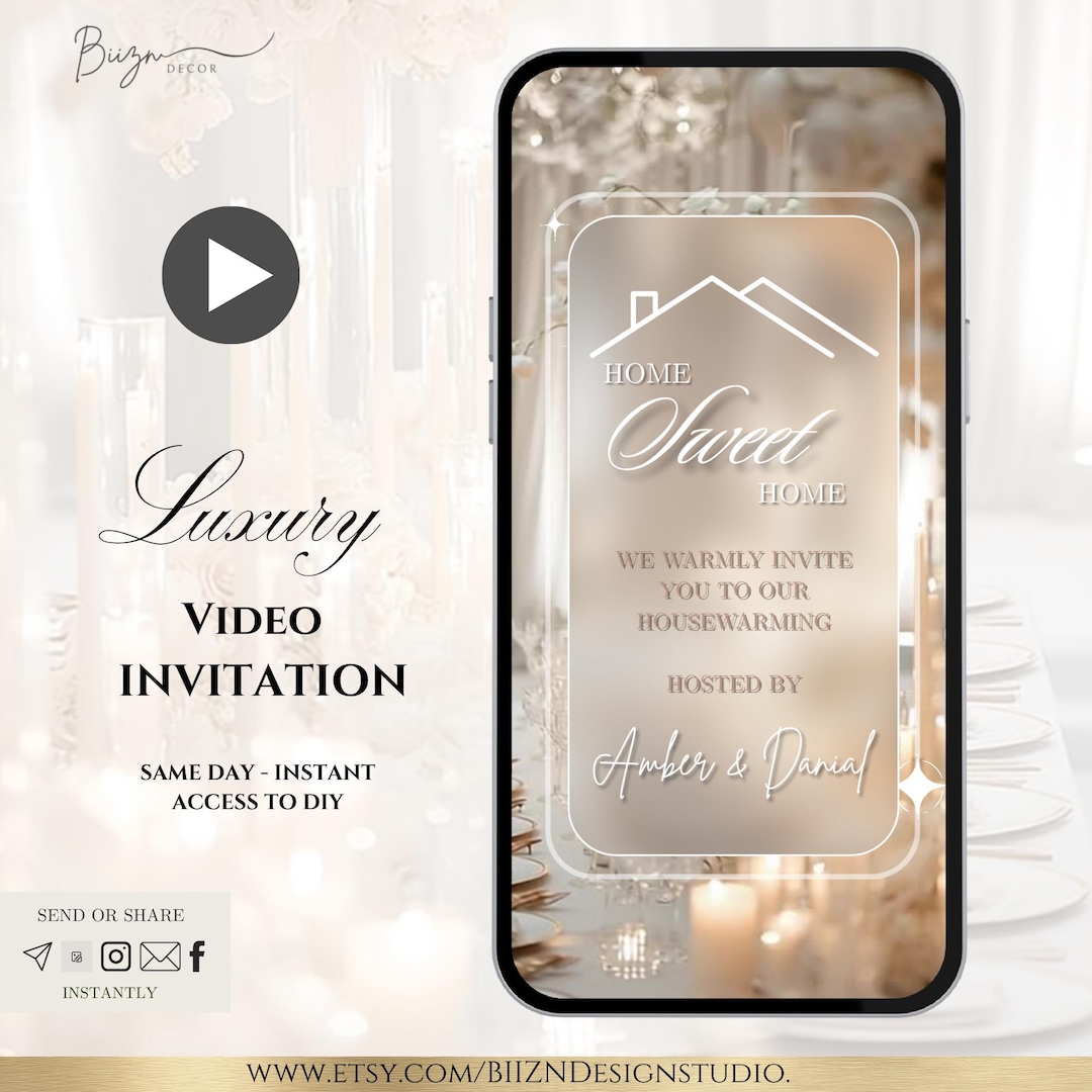 Animated Housewarming Video Invitation: Minimalist Design (digital ...