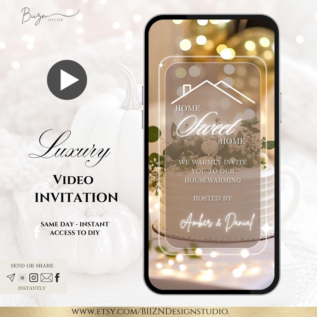 Animated Housewarming Video Invitation: Minimalist New Home Evite ...