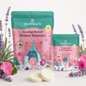 Pastilles de douche pour soulager les crampes menstruelles, Sauge sclarée, Lavande, Géranium (paquet de 4 ou 12)