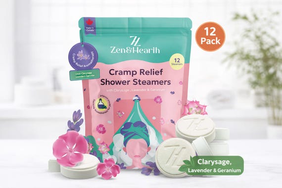 Period Cramp Relief Shower Steamers – PMS Support, Teen Girl Gift