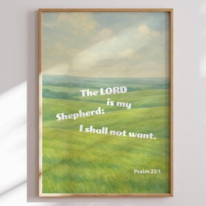 The Lord Is My Shepherd Christian Wall Art Printable Psalm 23 Bible Verse Scripture
