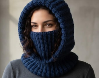 Crochet Balaclava Turtleneck Hoodie Pattern| Crochet Hooded Neck Cowl |Beginner friendly (PDF Download)