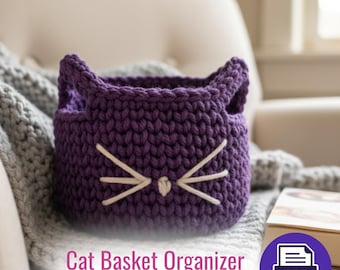 Beginner Crochet Cat Basket PDF Pattern | Instant Digital Download