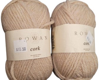 Rowan Cork Yarn Merino & Nylon Beige Tan Sand 030 2 Skein 4C2 Dye Lot