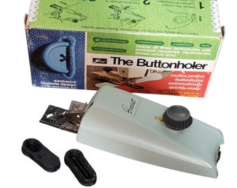 Greist Buttonholer Attachment for Sewing Machine w 2 Templates Model #5 READ