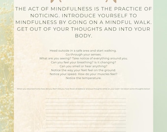 Mindfulness Walk Handout  Printable Therapy Resource | Digital Mental Health Tool