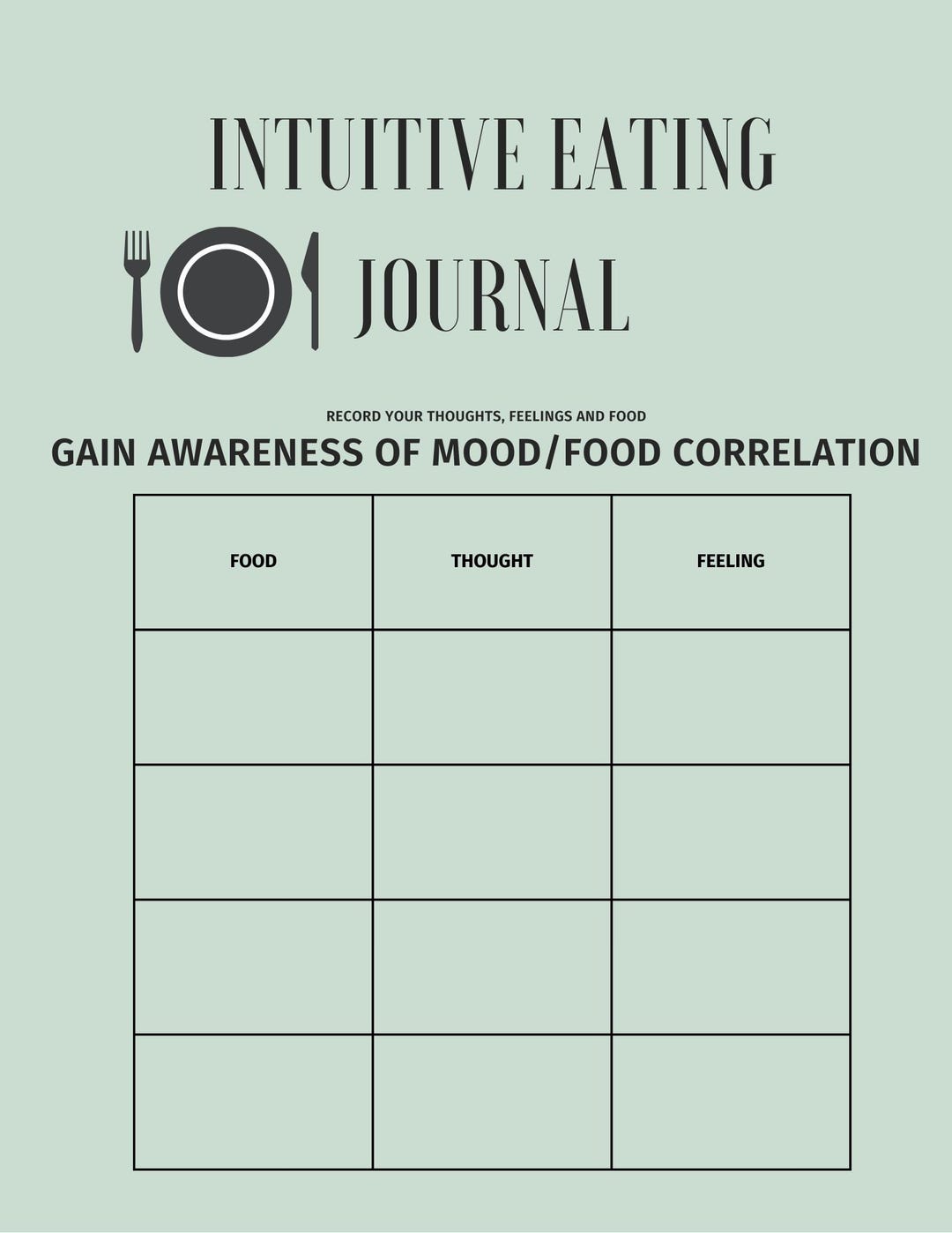 Intuitive Eating Journal- Digital Download - Etsy