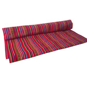 Peruvian Blanket: Colorful Striped Throw for Yoga, Camping (70'' x 47'')