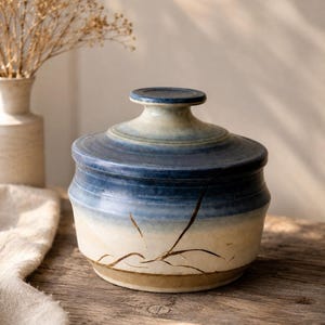 Hand Thrown Lidded Ceramic Crock – Signed C. Howell 2003, Fruit Bowl, Planter or Storage Vessel