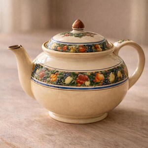 Royal Adams Della Robbia Teapot, English Ironstone Harvest Garland Tea Pot