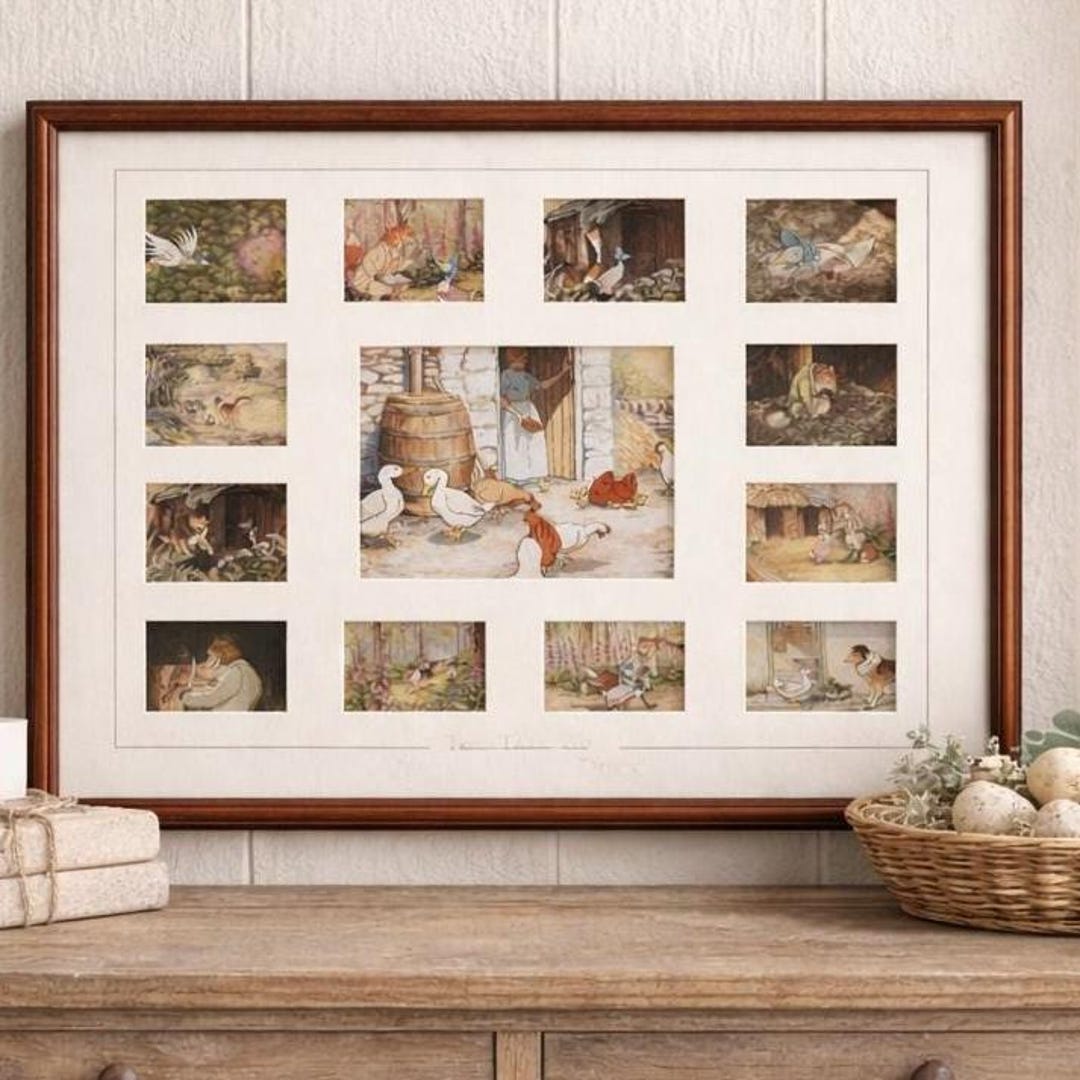 Beatrix Potter Jemima Puddle-duck Framed Nursery Art, Vintage Storybook ...