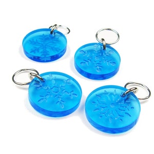 Stitch Markers With Snowflakes (Set of 4) - Gift for Knitter