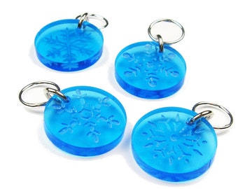 Stitch Markers With Snowflakes (Set of 4) - Gift for Knitter