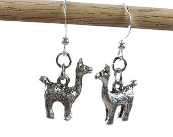 Llama Earrings with Sterling Silver Ear Wires