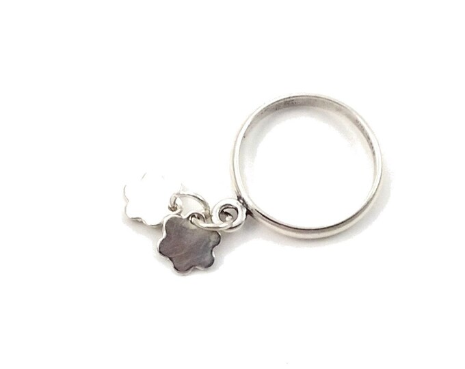 Dangle Rings Silver Sterling Silver Flower Dangle Ring - Size 6 - Etsy