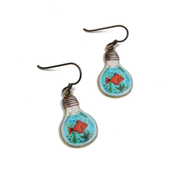 Fish Bowl Earrings Etsy