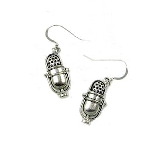 Microphone Earrings For Podcaster - Retro Jewelry For Podcast, Radio Talk Show, Singing Career