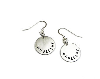 Funny Writer Earrings - Dangling Modifiers - Sterling Silver Jewelry For English Teacher, Author, Grammar Geek