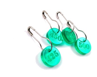 Row Number Stitch Markers for Knitting or Crochet (425, 450, 475, 500)