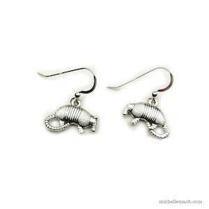 Armadillo Earrings with Sterling Silver Ear Wires
